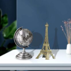 World Map 3D Rotating Glove Decoration Gift-Silver  & Eiffel Tower Metal Showpiece Decoration Gift